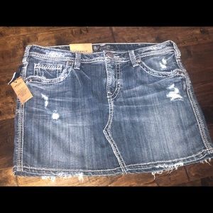 Silver Brand Francy Denim Jean Mini Skirt MidRise